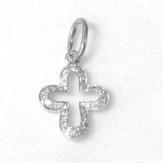 Croix or blanc et diamants réf. 1208