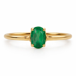 Bague solitaire Emeraude or jaune Réf. 2025