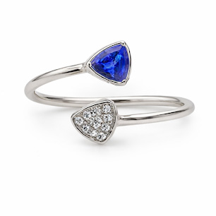 Bague Tanzanite et diamants or blanc Réf.2029
