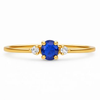 Bague Saphir et diamants or jaune Réf. 2143