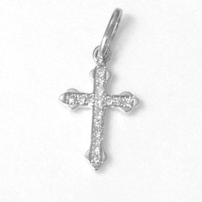Croix or blanc et diamants réf. 1209